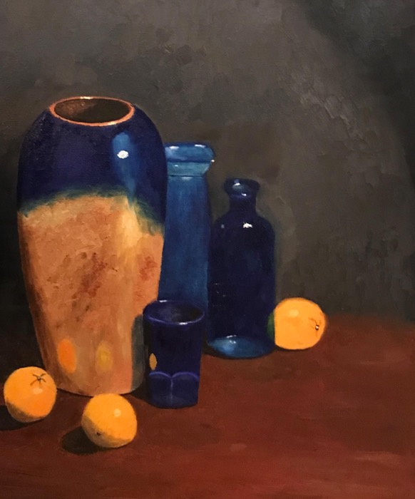  Blackmon, Blue and Gold, 2019, Oil, 2016, 